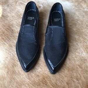 Toga Pulla Black Mesh women’s Shoes with fur attachment size 38